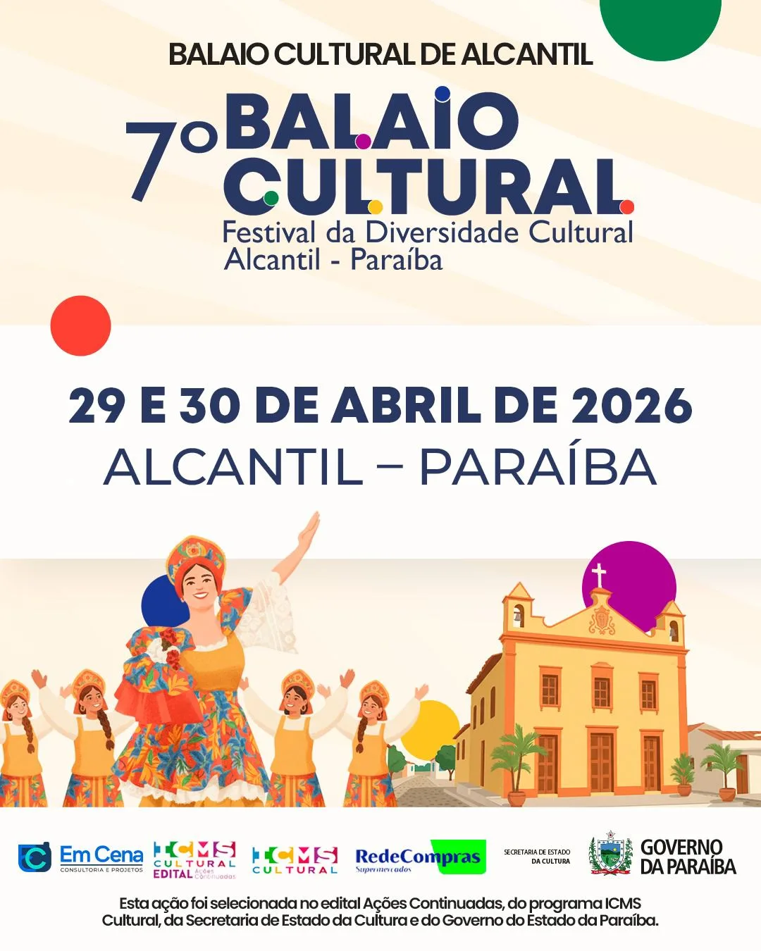 Alcantil realiza 7º Balaio Cultural e celebra 32 anos com programação diversa
