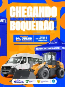 Prefeito Marcos Freitas entrega van da Saúde e pá carregadeira em Boqueirão